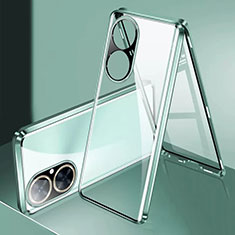 Custodia Lusso Alluminio Laterale Specchio 360 Gradi Cover per Huawei Nova 11i Verde