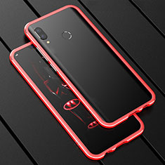 Custodia Lusso Alluminio Laterale Specchio 360 Gradi Cover per Huawei Nova 3i Rosso