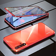 Custodia Lusso Alluminio Laterale Specchio 360 Gradi Cover per Huawei Nova 5 Rosso