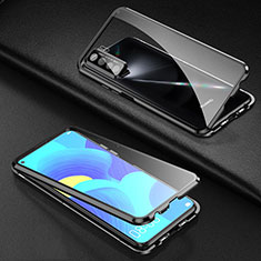 Custodia Lusso Alluminio Laterale Specchio 360 Gradi Cover per Huawei Nova 7 SE 5G Nero