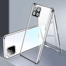 Custodia Lusso Alluminio Laterale Specchio 360 Gradi Cover per Huawei Nova 8 SE 4G Argento