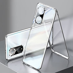 Custodia Lusso Alluminio Laterale Specchio 360 Gradi Cover per Huawei Nova 9 Argento