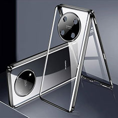 Custodia Lusso Alluminio Laterale Specchio 360 Gradi Cover per Huawei Nova Y90 Nero