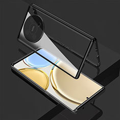 Custodia Lusso Alluminio Laterale Specchio 360 Gradi Cover per Huawei Nova Y91 Nero