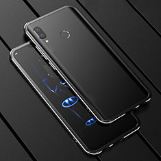 Custodia Lusso Alluminio Laterale Specchio 360 Gradi Cover per Huawei P Smart+ Plus Nero