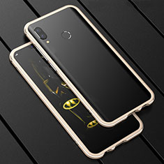 Custodia Lusso Alluminio Laterale Specchio 360 Gradi Cover per Huawei P Smart+ Plus Oro