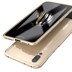 Custodia Lusso Alluminio Laterale Specchio 360 Gradi Cover per Huawei P20 Pro Oro