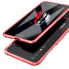 Custodia Lusso Alluminio Laterale Specchio 360 Gradi Cover per Huawei P20 Pro Rosso