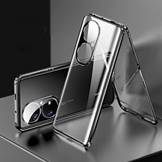 Custodia Lusso Alluminio Laterale Specchio 360 Gradi Cover per Huawei P50 Nero