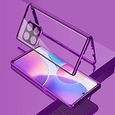 Custodia Lusso Alluminio Laterale Specchio 360 Gradi Cover per OnePlus 10 Pro 5G Viola