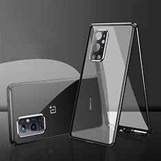 Custodia Lusso Alluminio Laterale Specchio 360 Gradi Cover per OnePlus 9 Pro 5G Nero