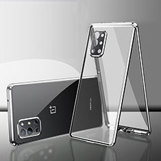 Custodia Lusso Alluminio Laterale Specchio 360 Gradi Cover per OnePlus 9RT 5G Argento