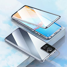 Custodia Lusso Alluminio Laterale Specchio 360 Gradi Cover per OnePlus Ace 5G Argento