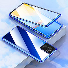 Custodia Lusso Alluminio Laterale Specchio 360 Gradi Cover per OnePlus Ace 5G Blu