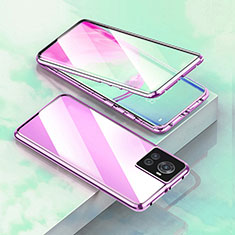 Custodia Lusso Alluminio Laterale Specchio 360 Gradi Cover per OnePlus Ace 5G Viola