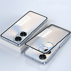 Custodia Lusso Alluminio Laterale Specchio 360 Gradi Cover per OnePlus Nord CE 3 5G Blu