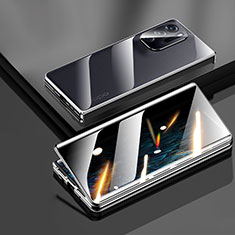 Custodia Lusso Alluminio Laterale Specchio 360 Gradi Cover per Oppo Find N 5G Nero