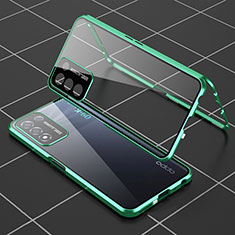 Custodia Lusso Alluminio Laterale Specchio 360 Gradi Cover per Oppo K9S 5G Verde