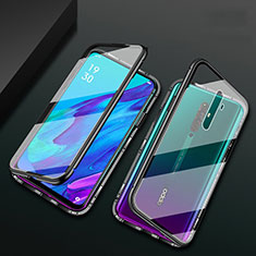 Custodia Lusso Alluminio Laterale Specchio 360 Gradi Cover per Oppo Reno2 Z Nero