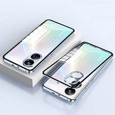 Custodia Lusso Alluminio Laterale Specchio 360 Gradi Cover per Realme 10 Pro+ Plus 5G Blu
