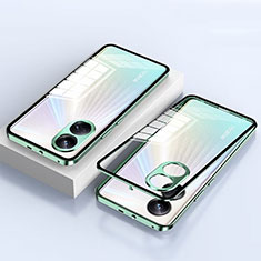 Custodia Lusso Alluminio Laterale Specchio 360 Gradi Cover per Realme 10 Pro+ Plus 5G Verde