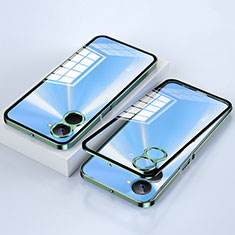 Custodia Lusso Alluminio Laterale Specchio 360 Gradi Cover per Realme 10S 5G Verde