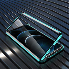 Custodia Lusso Alluminio Laterale Specchio 360 Gradi Cover per Realme 9 4G Verde