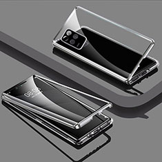 Custodia Lusso Alluminio Laterale Specchio 360 Gradi Cover per Realme 9 5G India Argento