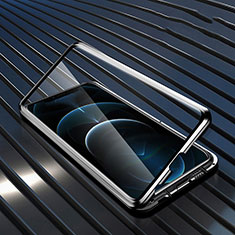 Custodia Lusso Alluminio Laterale Specchio 360 Gradi Cover per Realme 9 5G Nero