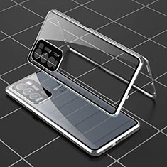 Custodia Lusso Alluminio Laterale Specchio 360 Gradi Cover per Realme GT Master Explorer 5G Argento