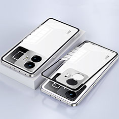Custodia Lusso Alluminio Laterale Specchio 360 Gradi Cover per Realme GT Neo5 240W 5G Argento