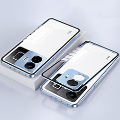 Custodia Lusso Alluminio Laterale Specchio 360 Gradi Cover per Realme GT Neo5 240W 5G Blu