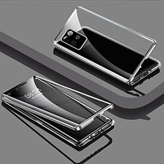 Custodia Lusso Alluminio Laterale Specchio 360 Gradi Cover per Realme V11 5G Argento