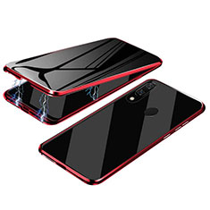 Custodia Lusso Alluminio Laterale Specchio 360 Gradi Cover per Samsung Galaxy M10S Rosso