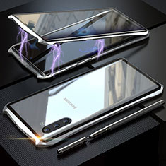 Custodia Lusso Alluminio Laterale Specchio 360 Gradi Cover per Samsung Galaxy Note 10 Argento