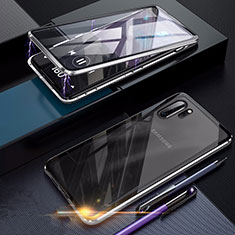 Custodia Lusso Alluminio Laterale Specchio 360 Gradi Cover per Samsung Galaxy Note 10 Plus 5G Argento