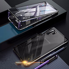 Custodia Lusso Alluminio Laterale Specchio 360 Gradi Cover per Samsung Galaxy Note 10 Plus 5G Nero