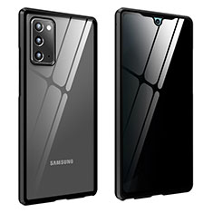 Custodia Lusso Alluminio Laterale Specchio 360 Gradi Cover per Samsung Galaxy Note 20 5G Nero