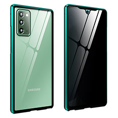 Custodia Lusso Alluminio Laterale Specchio 360 Gradi Cover per Samsung Galaxy Note 20 5G Verde