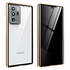 Custodia Lusso Alluminio Laterale Specchio 360 Gradi Cover per Samsung Galaxy Note 20 Ultra 5G Oro