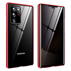 Custodia Lusso Alluminio Laterale Specchio 360 Gradi Cover per Samsung Galaxy Note 20 Ultra 5G Rosso
