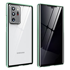Custodia Lusso Alluminio Laterale Specchio 360 Gradi Cover per Samsung Galaxy Note 20 Ultra 5G Verde Pastello