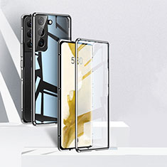 Custodia Lusso Alluminio Laterale Specchio 360 Gradi Cover per Samsung Galaxy S21 5G Nero