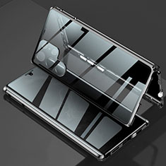 Custodia Lusso Alluminio Laterale Specchio 360 Gradi Cover per Samsung Galaxy S21 Ultra 5G Nero