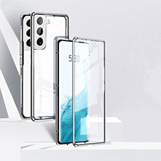 Custodia Lusso Alluminio Laterale Specchio 360 Gradi Cover per Samsung Galaxy S23 5G Argento