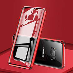 Custodia Lusso Alluminio Laterale Specchio 360 Gradi Cover per Samsung Galaxy S8 Plus Rosso