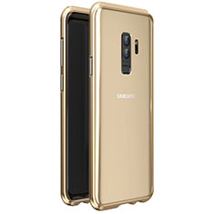 Custodia Lusso Alluminio Laterale Specchio 360 Gradi Cover per Samsung Galaxy S9 Plus Oro