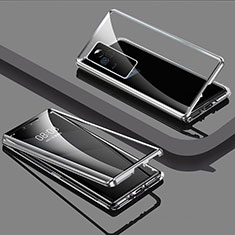 Custodia Lusso Alluminio Laterale Specchio 360 Gradi Cover per Vivo iQOO 7 Legend 5G Argento