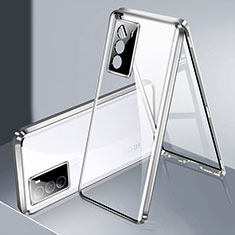 Custodia Lusso Alluminio Laterale Specchio 360 Gradi Cover per Vivo iQOO Neo5 SE 5G Argento