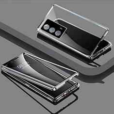 Custodia Lusso Alluminio Laterale Specchio 360 Gradi Cover per Vivo iQOO Z5 5G Argento